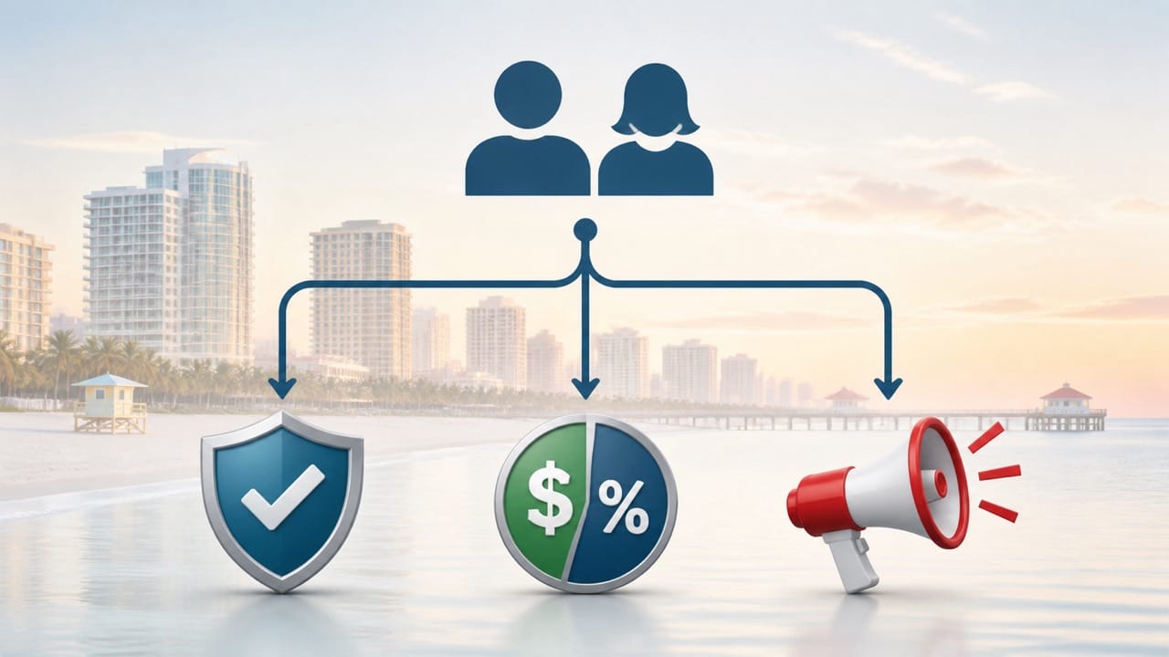 Decision-tree visual showing paths to different advisor types for a Tampa Bay pre-retiree